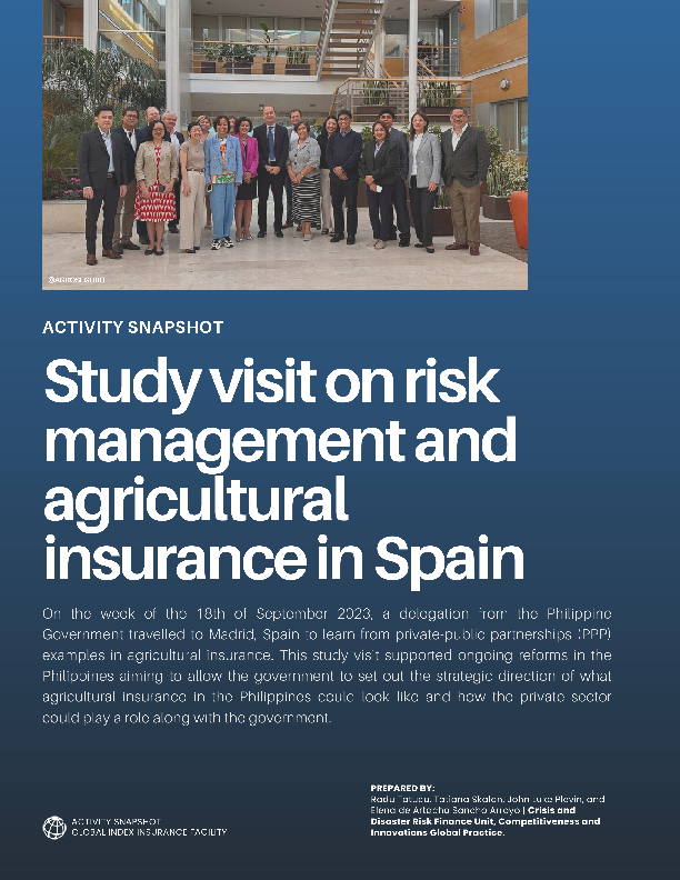 Study visit on risk management and agricultural insurance in Spain 
