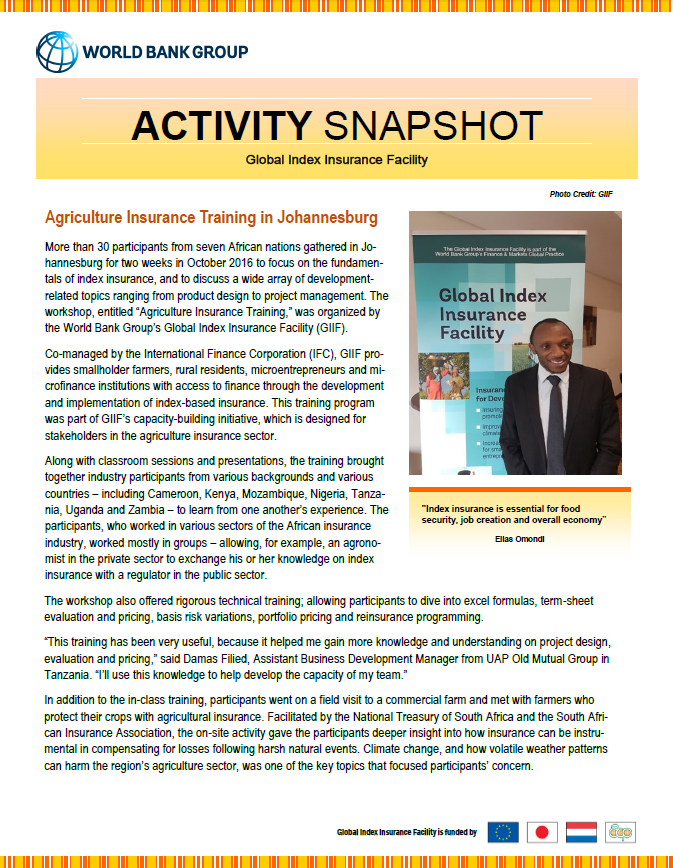 Agriculture Insurance Training in Johannesburg