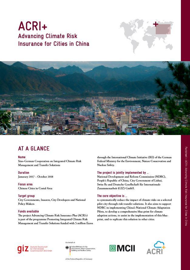 ACRI+ Advancing Climate Risk  Insurance for Cities in China 
