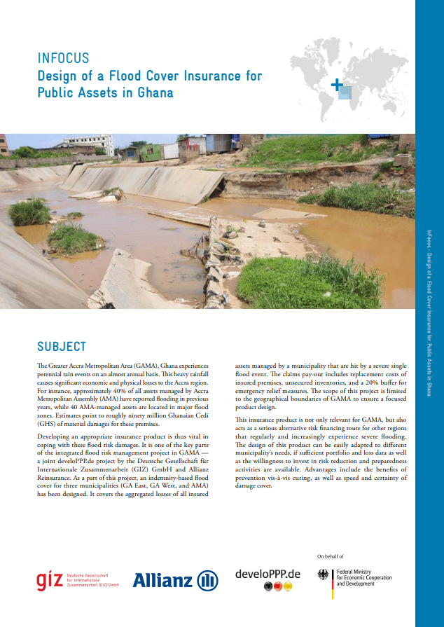 Design of a Flood Cover Insurance for  Public Assets in Ghana