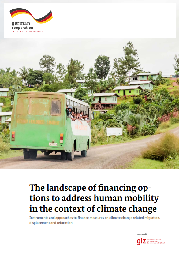 The landscape of financing options to address human mobility in the context of climate change