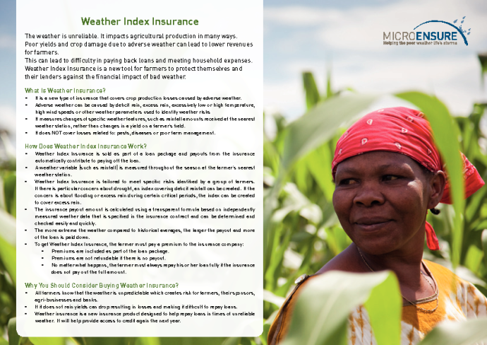 Weather Index Insurance Weather Index Insurance